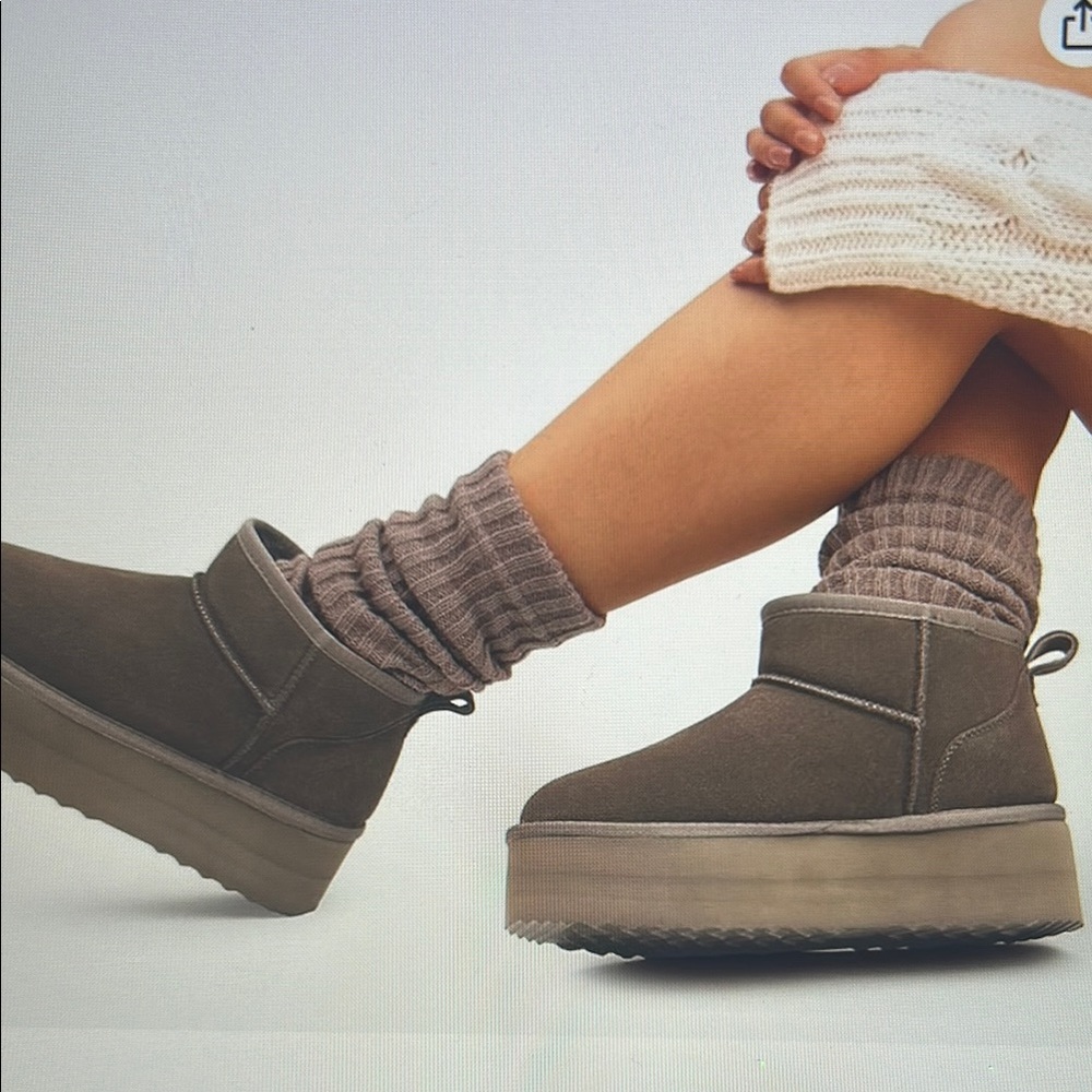 Brown Ankle Boots with Ribbon Detail